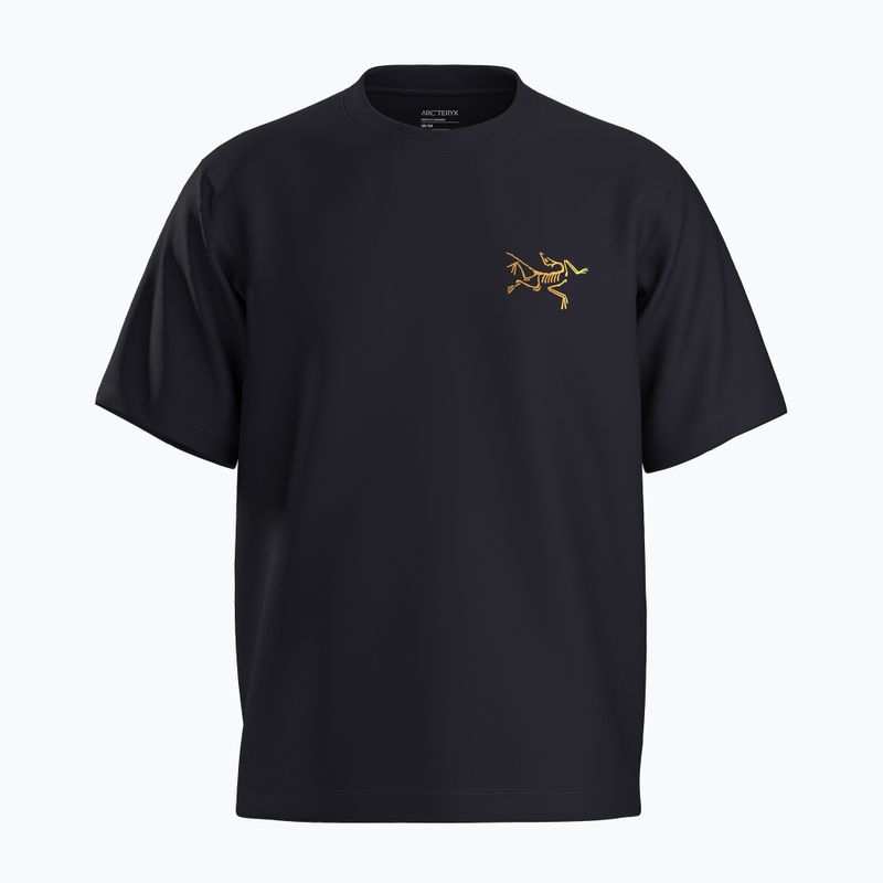 Herren Arcteryx Kragg Baumwolle Logo T-Shirt 24k schwarz