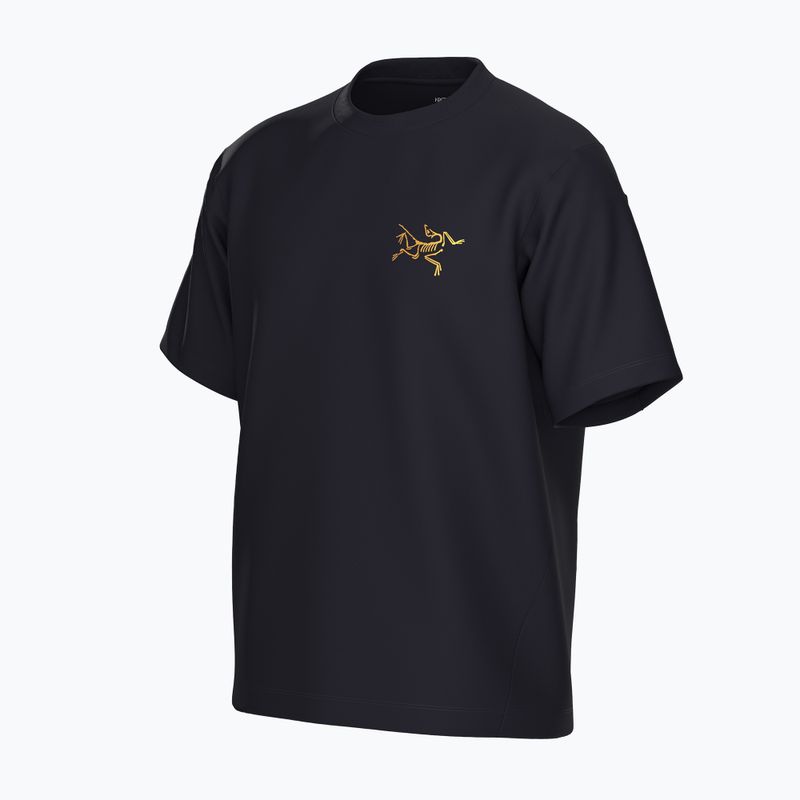 Herren Arcteryx Kragg Baumwolle Logo T-Shirt 24k schwarz 3