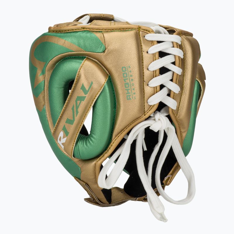 Boxhelm Rival RHG100 Professional Headgear green/gold 3