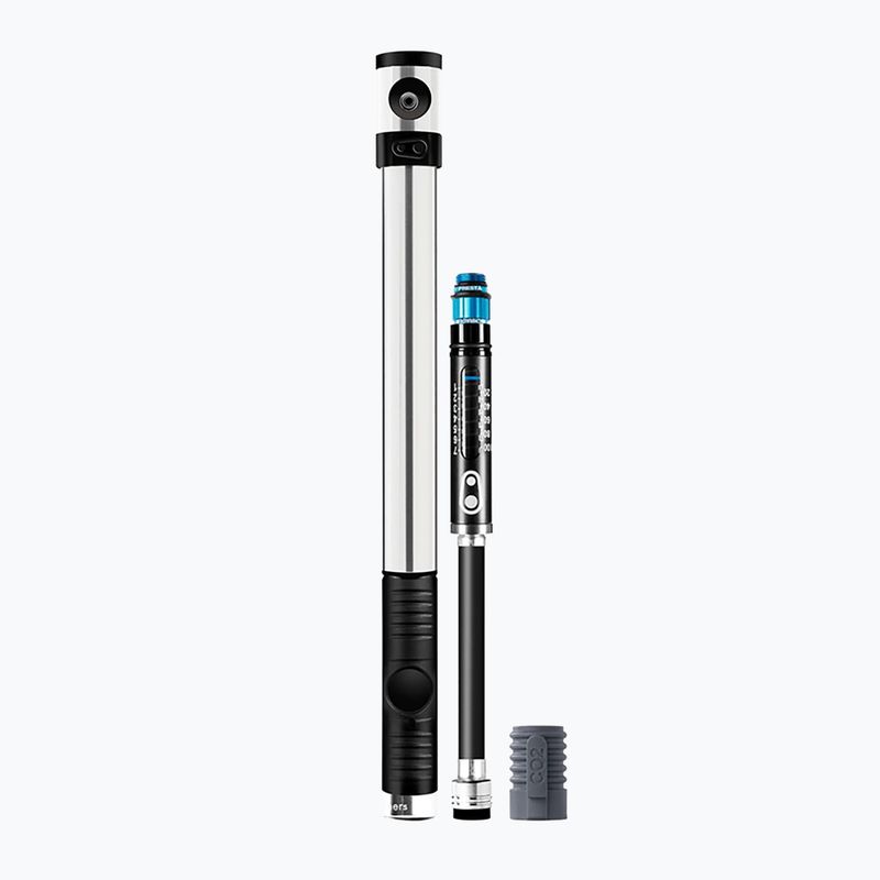Crankbrothers Klic HP Manometer + CO2 120 psi Silber Fahrradpumpe