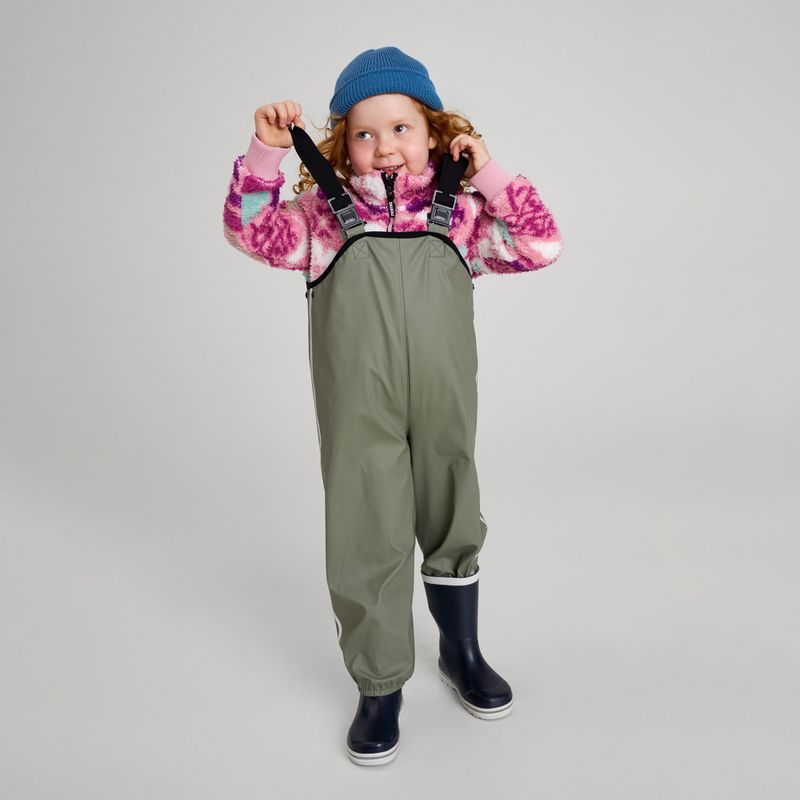 Reima Lammikko grau-grüne Kinder-Regenhose 3