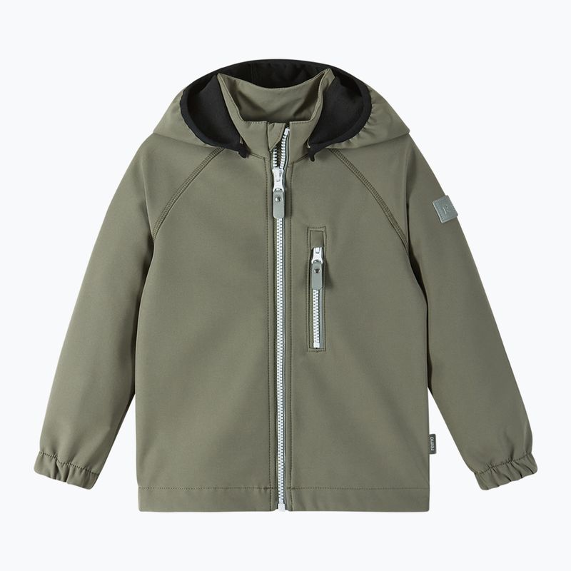 Reima Vantti grau-grüne Softshelljacke für Kinder