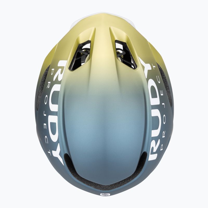 Fahrradhelm Rudy Project Nytron blue avio/apple green metal matte 6