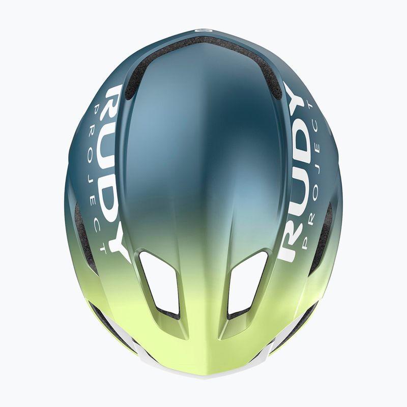 Fahrradhelm Rudy Project Nytron blue avio/apple green metal matte 5