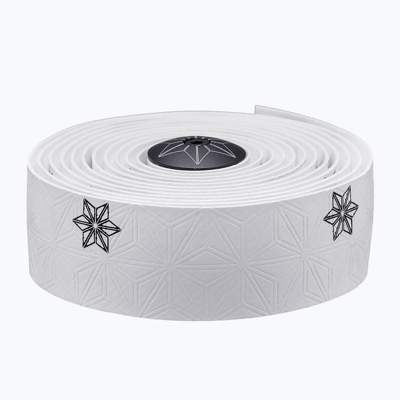 SUPACAZ Super Sticky Kush Galaxy weißes Band/schwarzer Aufdruck/schwarze Stecker Lenkerumwicklung