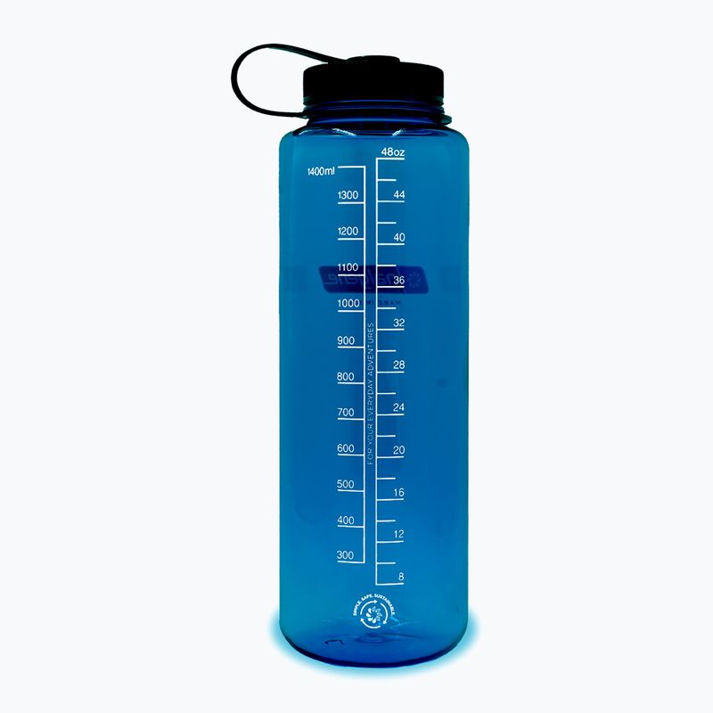 Nalgene Wide Mouth Silo Sustain Trinkflasche 1400 ml blau/schwarzer Deckel 2