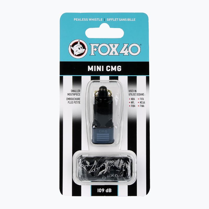 Pfeife mit Schnur Fox 40 Mini CMG Official schwarz 2