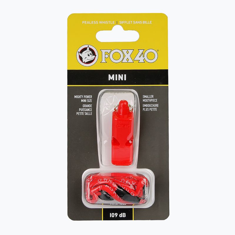 Trillerpfeife mit Schnur Fox 40 Mini Safety rot 2