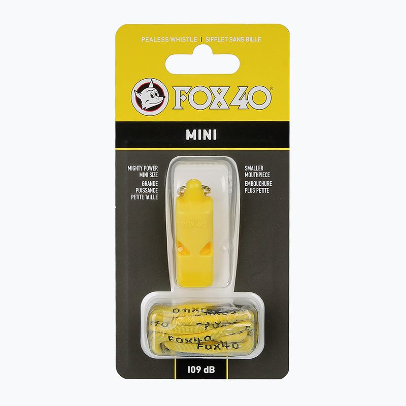 Trillerpfeife mit Schnur Fox 40 Mini Safety gelb 2