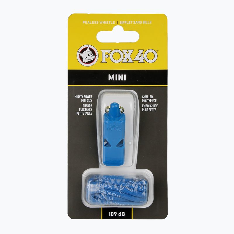 Trillerpfeife mit Schnur Fox 40 Mini Safety blau 2