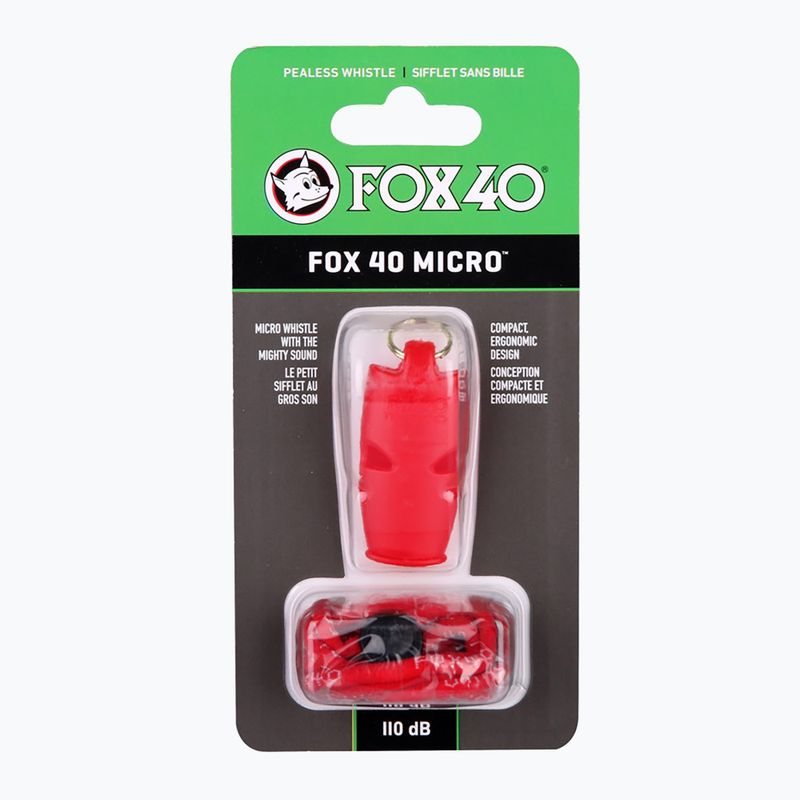 Trillerpfeife mit Schnur Fox 40 Micro Safety rot 2