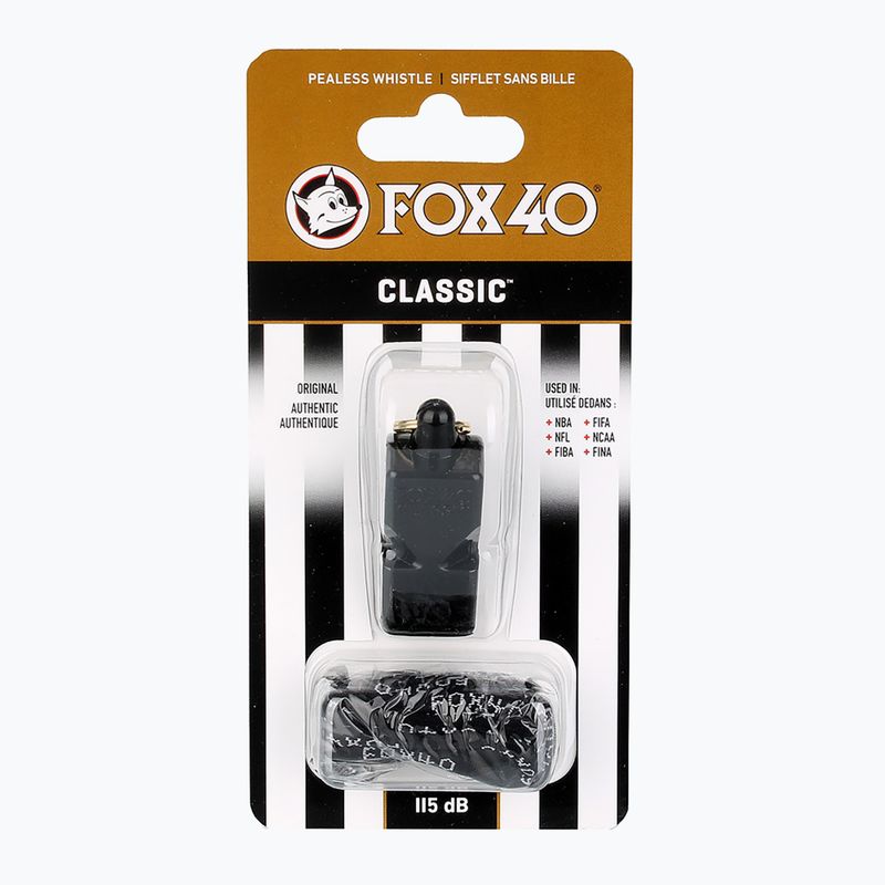 Pfeife mit Schnur Fox 40 Classic Official schwarz
