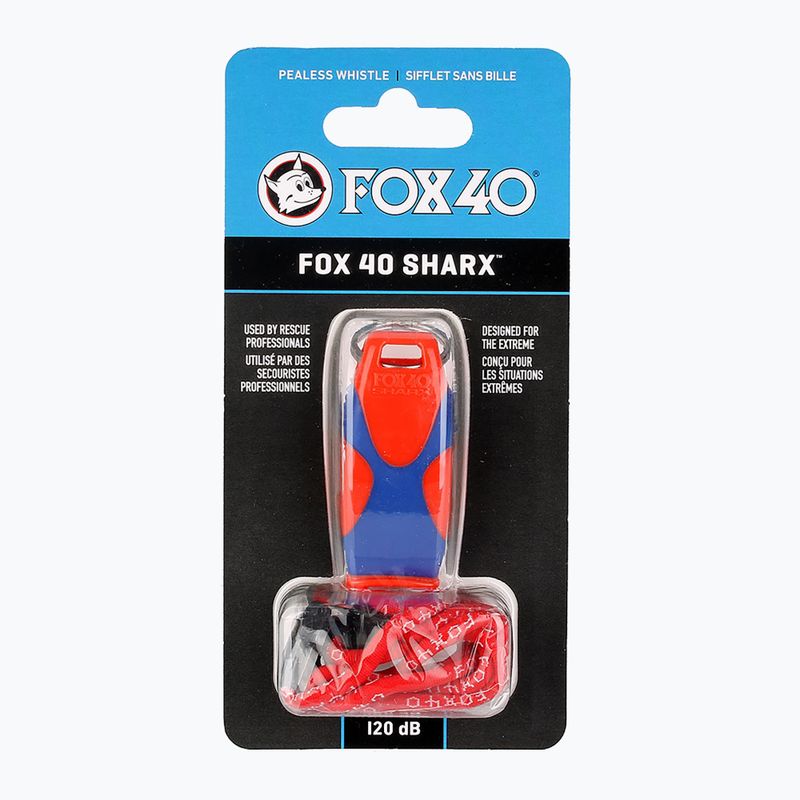 Fox 40 Sharx Safety orange/blaue Pfeife mit Schnur