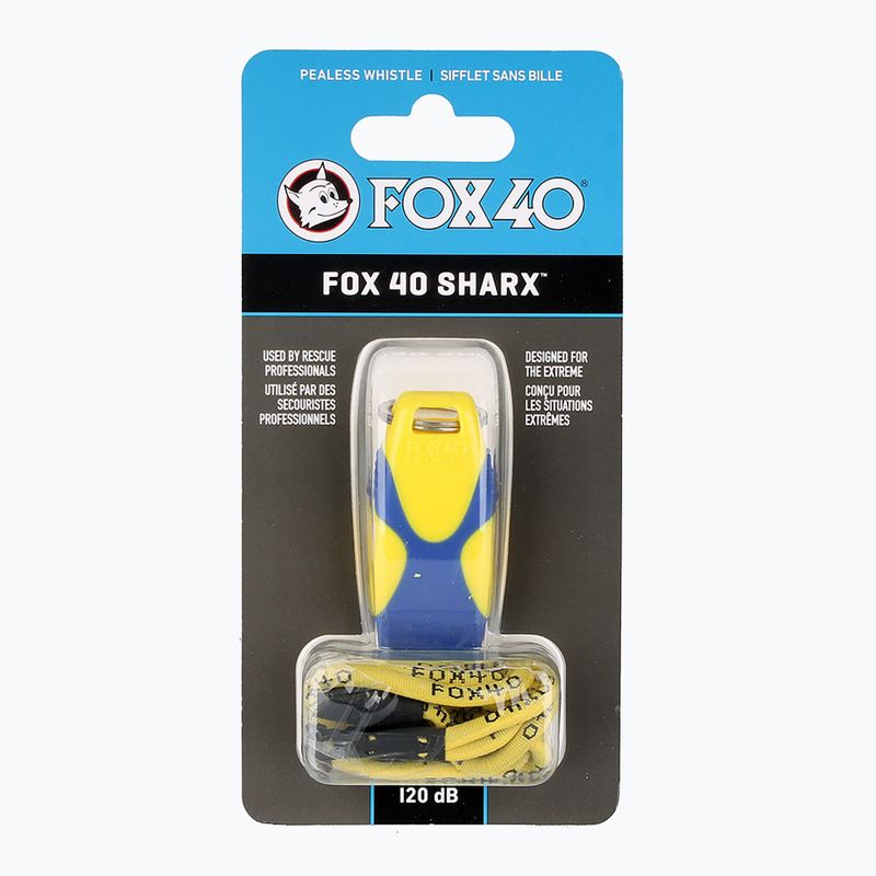 Fox 40 Sharx Safety gelb/blaue Pfeife mit Schnur