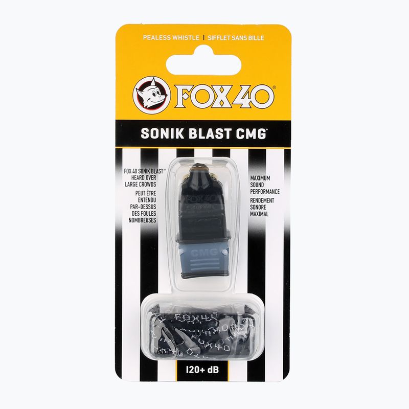 Pfeife mit Schnur Fox 40 Sonik Blast CMG Official schwarz 2