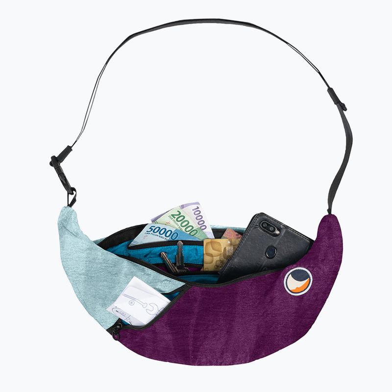 Ticket To The Moon Upcycled Sling Umhängetasche Pflaume/Wolke 2