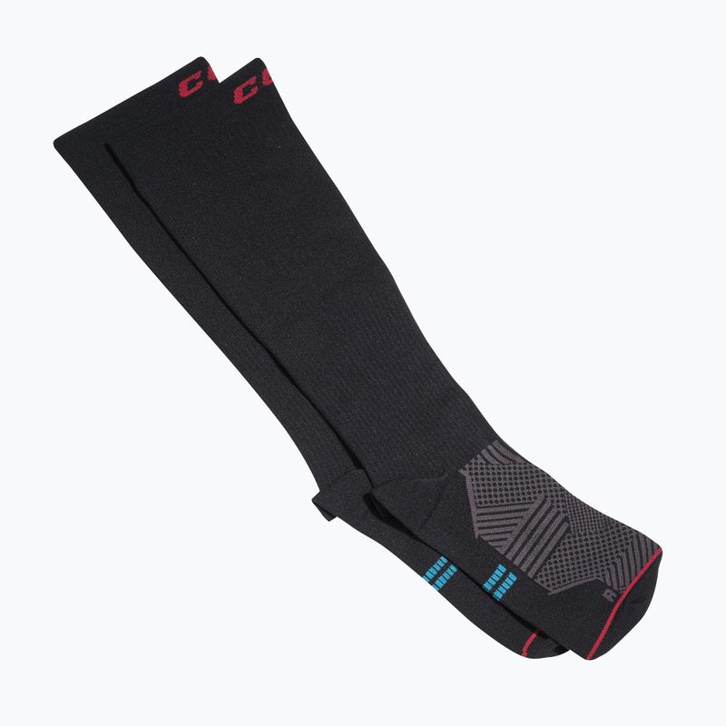 Eishockey-Socken CCM Compression Knee black/red 3