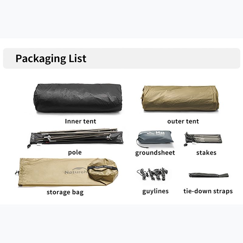 1‑Personen-Trekkingzelt Naturehike Mongar UL1 15D moon rock sand 5