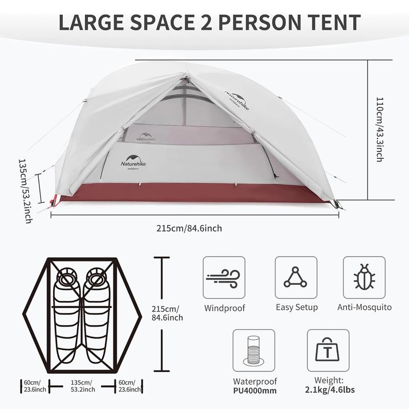 Naturehike Star River 2 waldgrün 2-Personen-Trekkingzelt 5