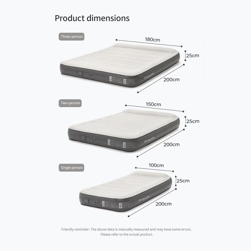Luftmatratze Naturehike Chenjing with Pillow Triple grey 2