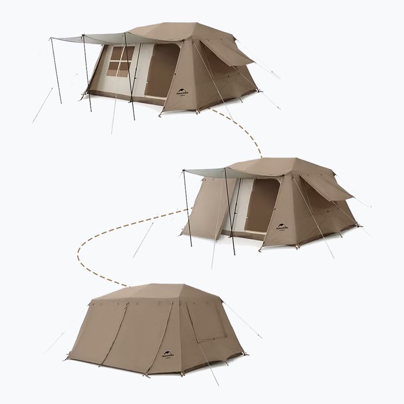 4-Personen-Campingzelt Naturehike Village 13 Ridge Ultimate Edition brown/ti black 2