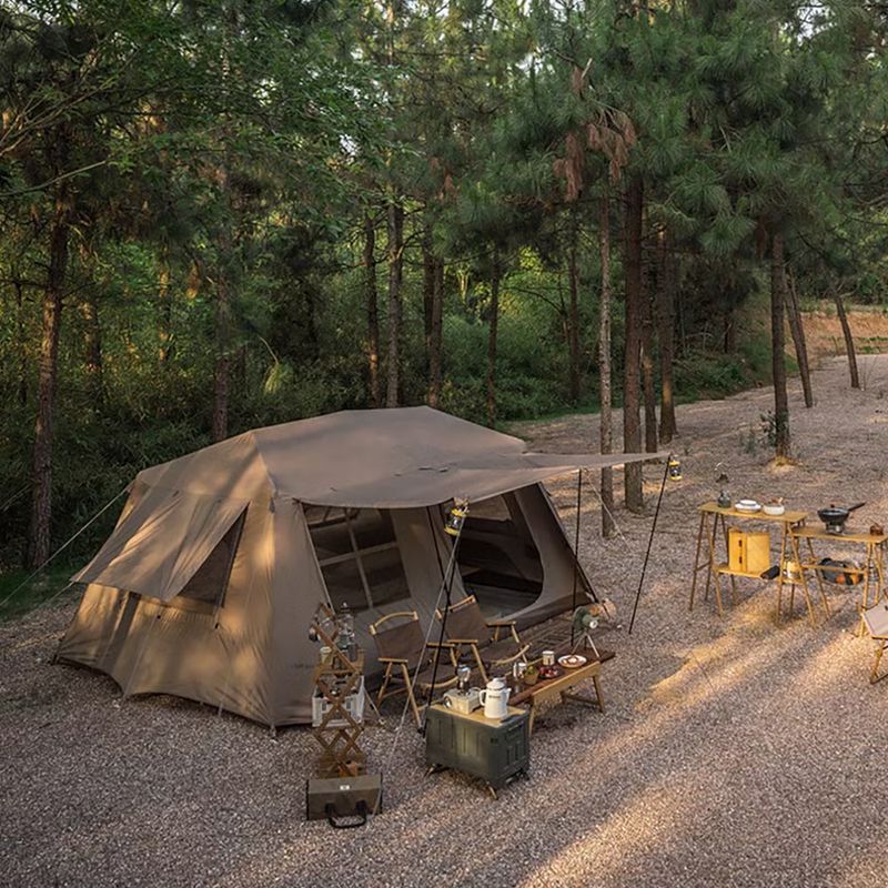 4-Personen-Campingzelt Naturehike Village 13 Ridge Ultimate Edition brown/ti black 5