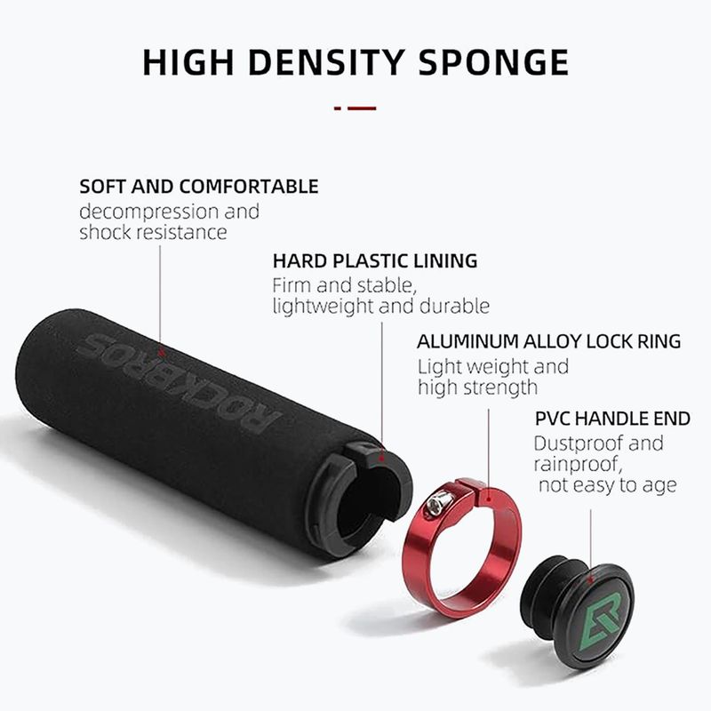 Lenkergriffe Rockbros BT1001 Handlebar Grips black/red 3