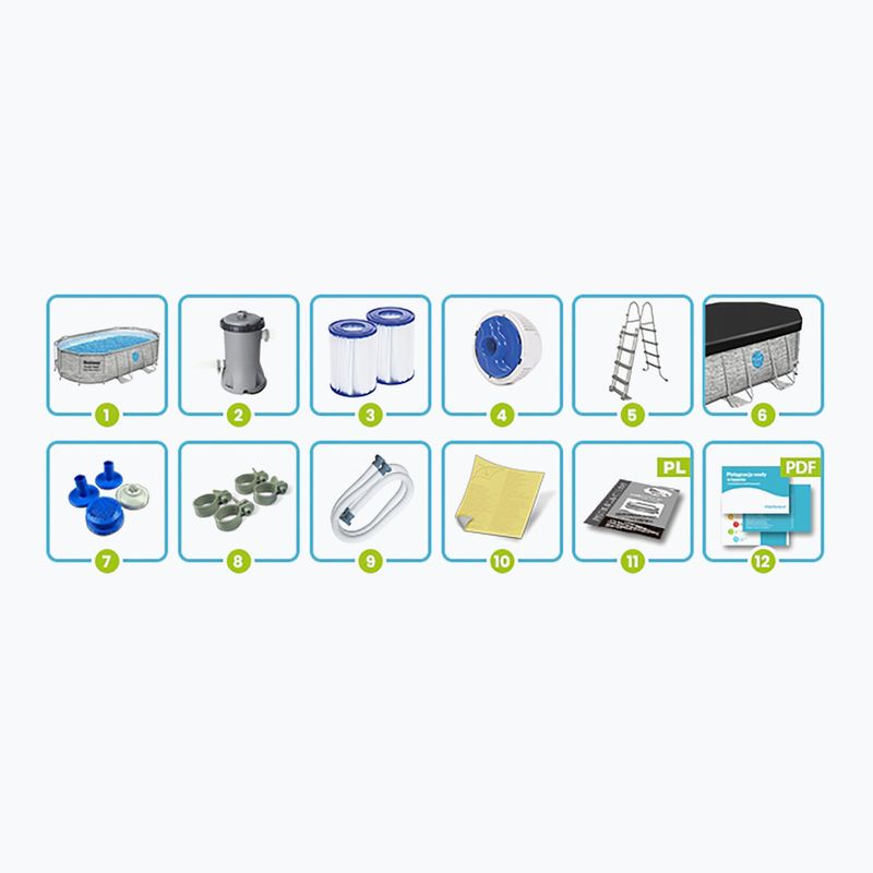 Bestway Power Steel Swim Vista Series Oval Pool Set 427x250 cm grau 10