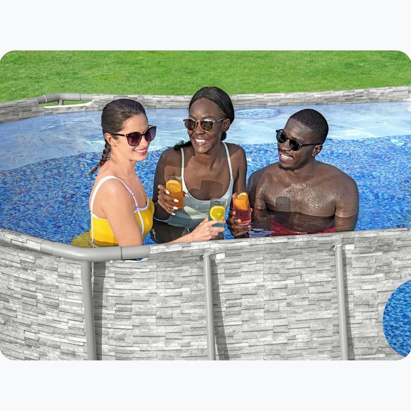 Bestway Power Steel Swim Vista Series Oval Pool Set 427x250 cm grau 15