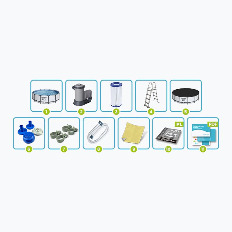 Bestway Steel Pro Max Pool Set 5612Z 488 x 122 cm grau 9