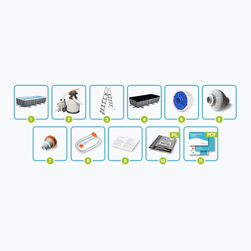 Bestway Power Steel Rechteckiges Pool Set 56466N 549 x 274 cm dunkelgrau 9