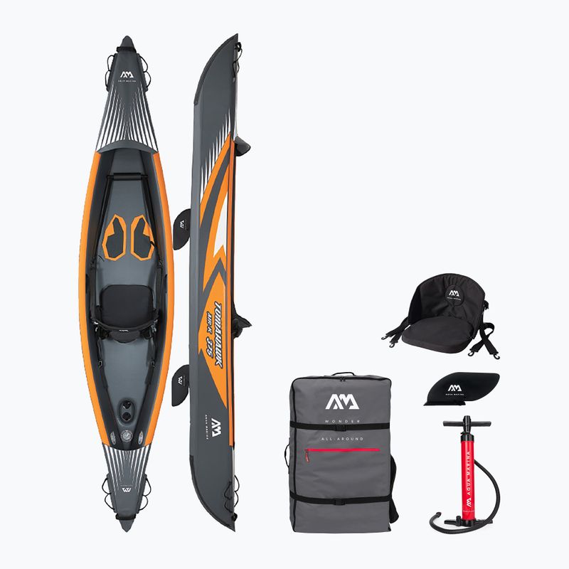 Aqua Marina Tomahawk grau Air-K 375 aufblasbares 1-Personen-Kajak 12'4″