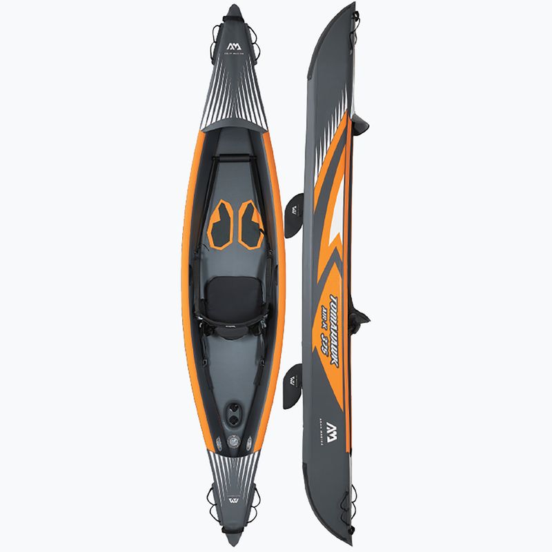Aqua Marina Tomahawk grau Air-K 375 aufblasbares 1-Personen-Kajak 12'4″ 2