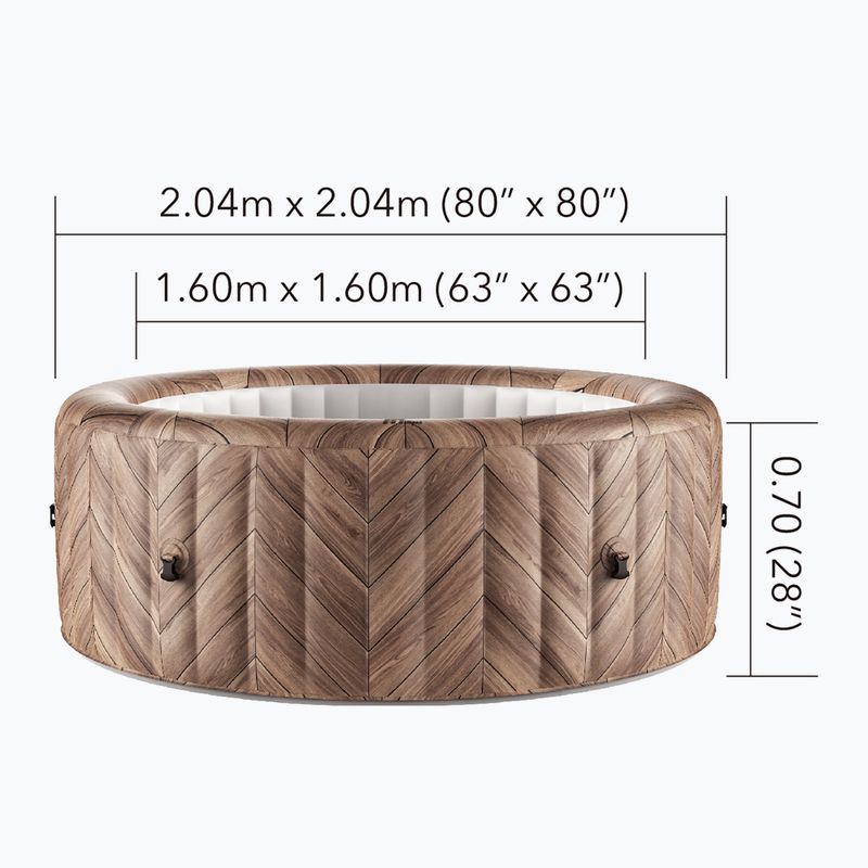 Pool mit Hydromassage 6-Personen MSpa Comfort Fermo Holzmaserung 12