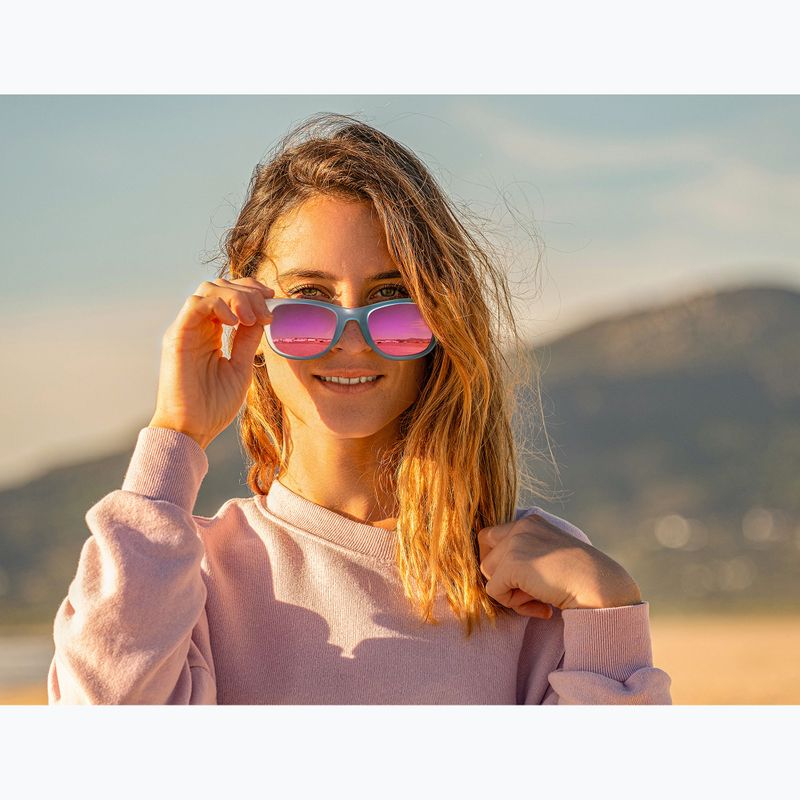 Sonnenbrille Aztron Dream crystal blue gloss/polarized light pink mirror/brown 8