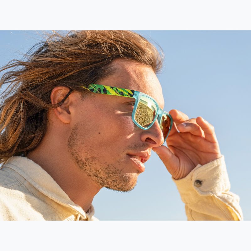 Sonnenbrille Aztron Blitz green/teal/blacktortoise/polarized silver blue mirror/grey 7