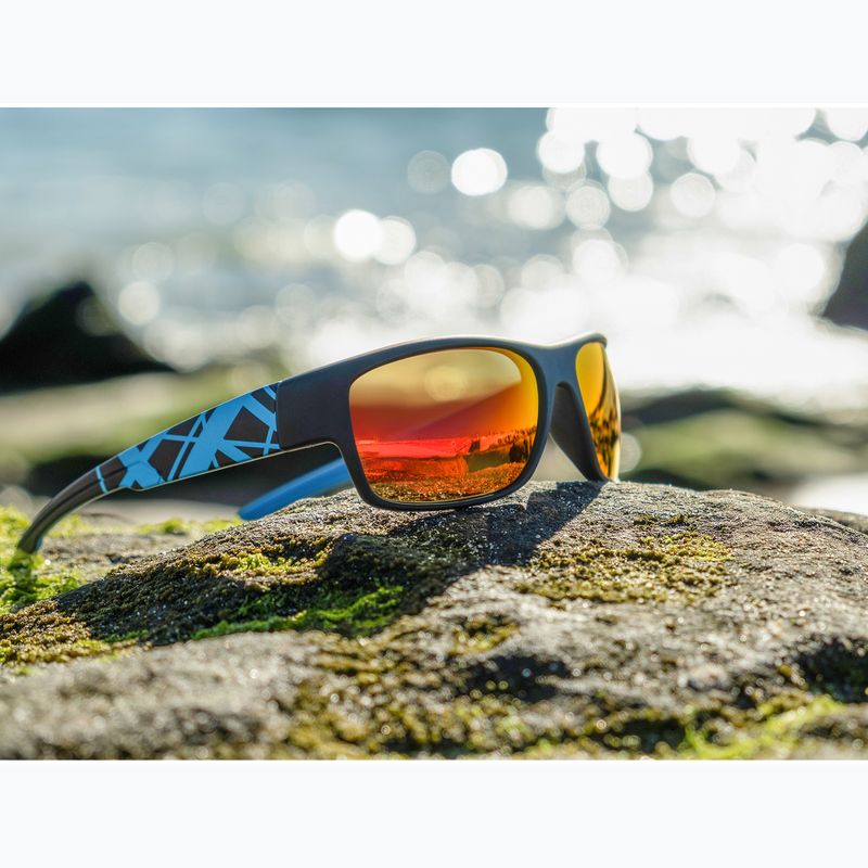 Sonnenbrille Aztron Avatar-X2 matt black/gloss blue/polarized sahara red mirror/brown 6