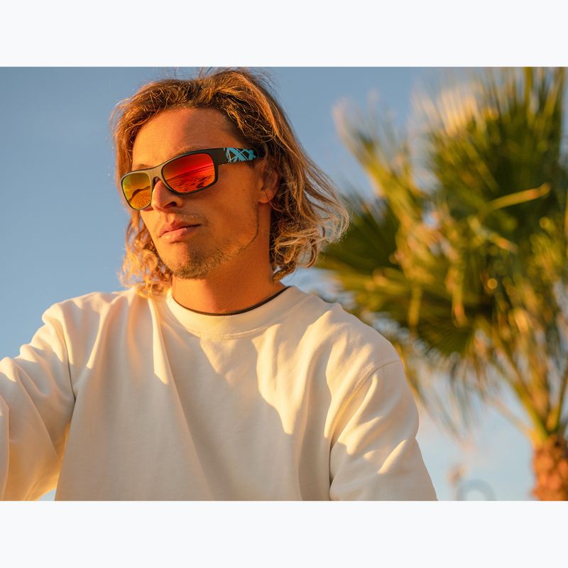 Sonnenbrille Aztron Avatar-X2 matt black/gloss blue/polarized sahara red mirror/brown 10