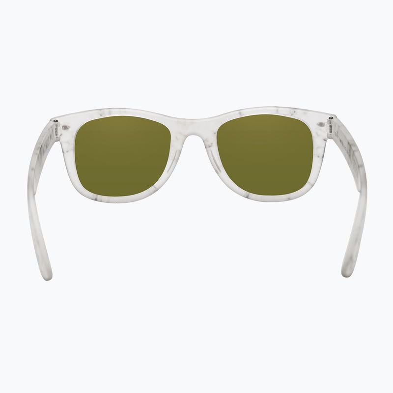 Sonnenbrille Aztron Party white marble print/polarized rose pink mirror/brown 3