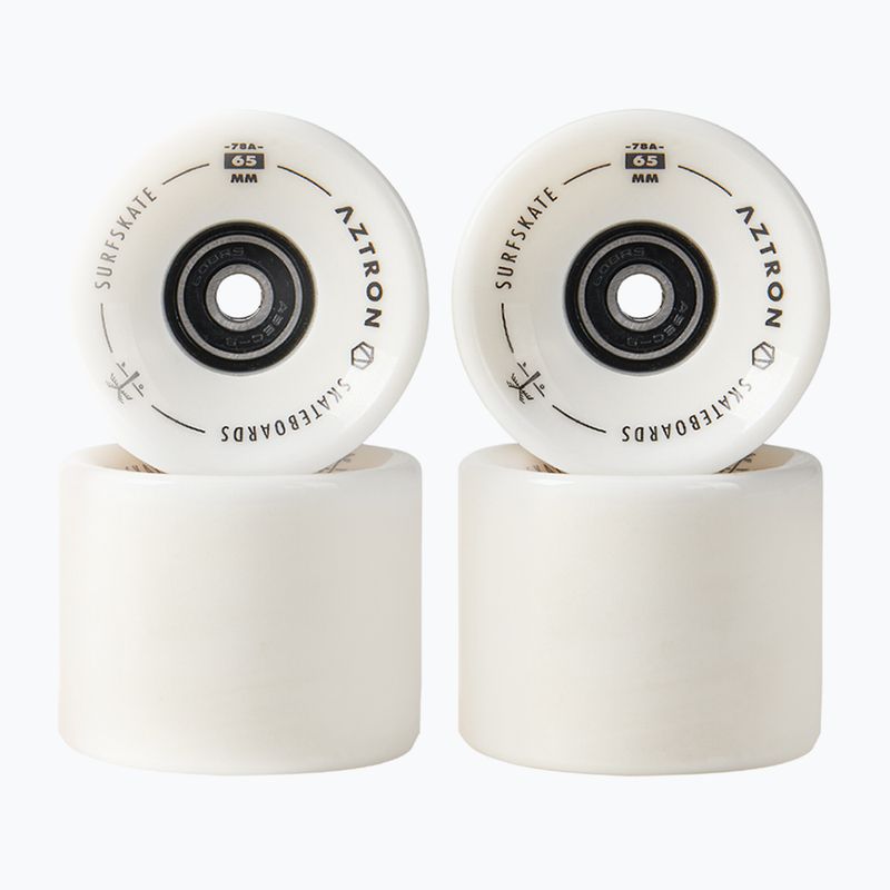 Aztron Surfskate 65 mm / 78A Skateboard Räder 4 Stück hell weiß
