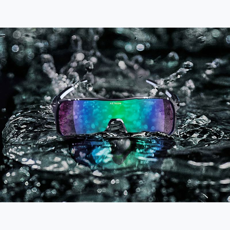 Sonnenbrille Aztron Thunder metalblack/white/polarizedgreen/twilightmirr/grey 6