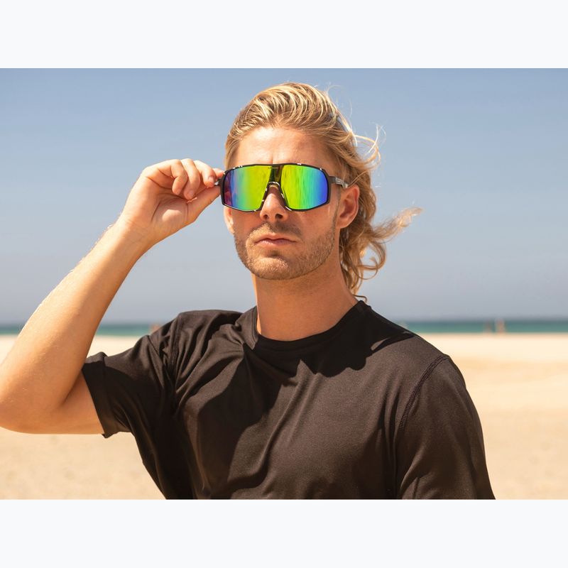 Sonnenbrille Aztron Thunder metalblack/white/polarizedgreen/twilightmirr/grey 7