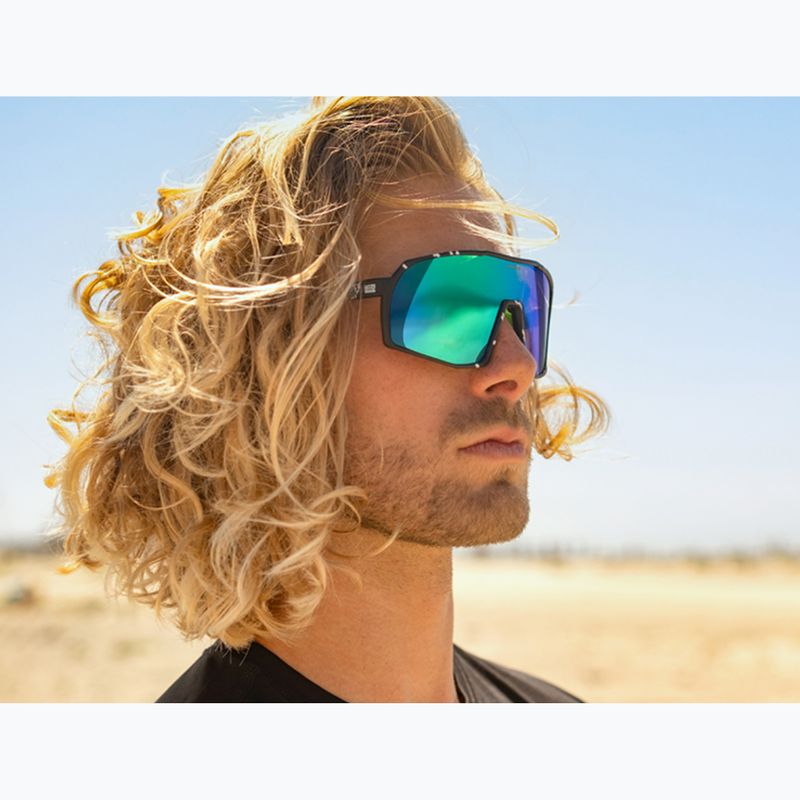 Sonnenbrille Aztron Thunder metalblack/white/polarizedgreen/twilightmirr/grey 9