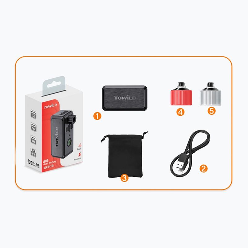Elektrische Fahrradpumpe TOWILD A05 black 3