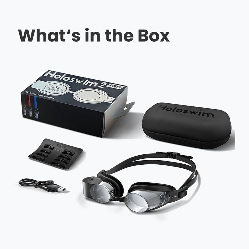 Holoswim 2 Pro AR Smart tiefschwarze Schwimmbrille 10