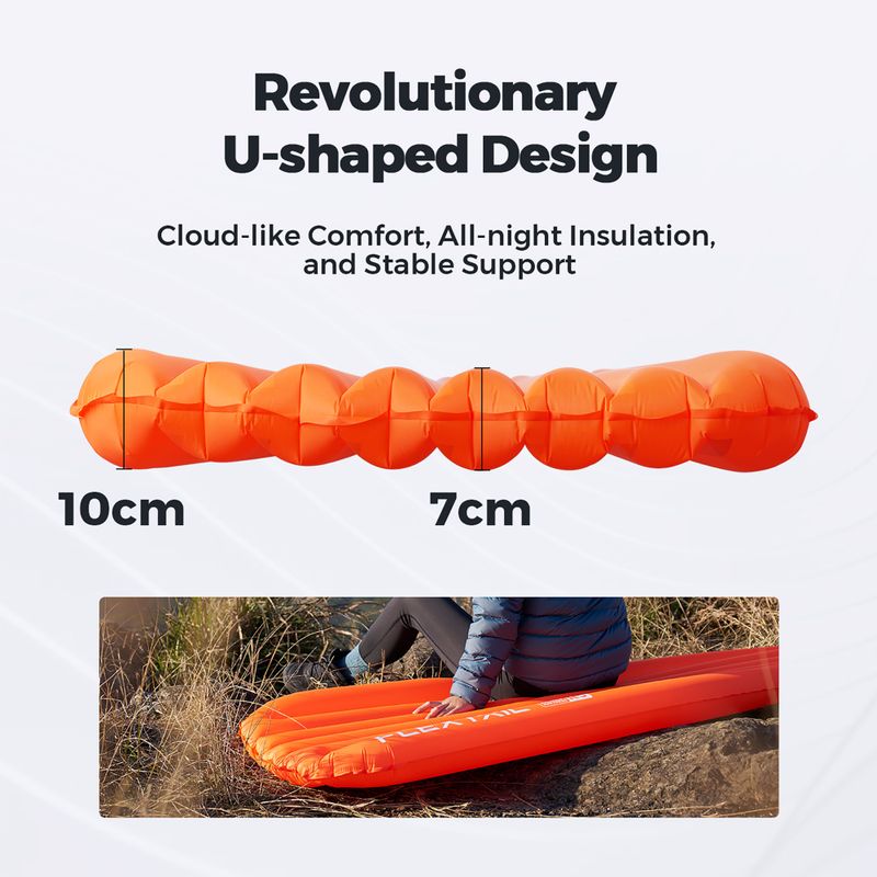 Flextail Zero R05 Regular orange aufblasbare Matratze 9