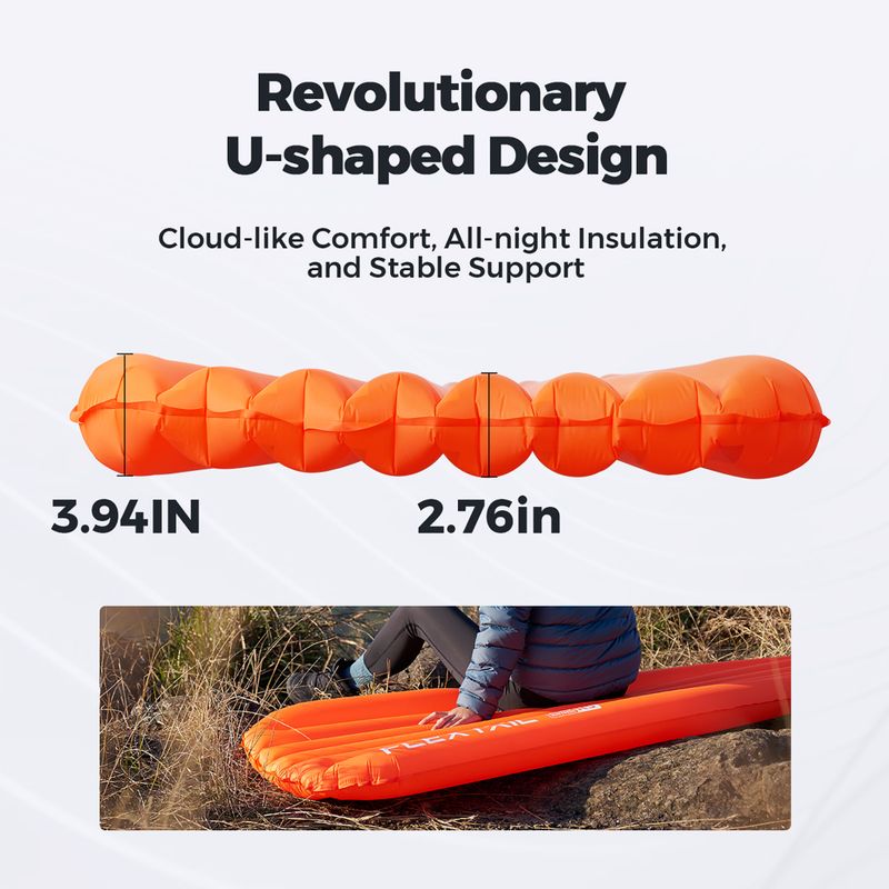 Flextail Zero R05 Regular orange aufblasbare Matratze 10