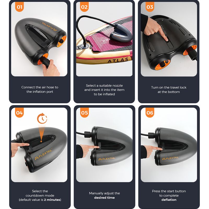 Elektrische Luftpumpe FLEXTAIL Evo Sup Pro dark grey 10