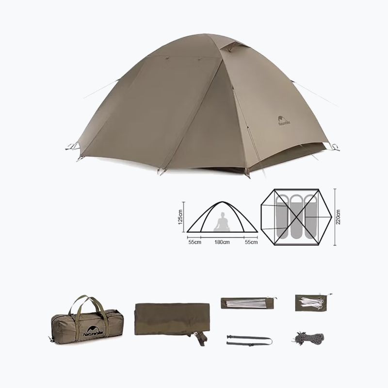 3‑Personen Trekkingzelt Naturehike Yunchuan 3 brown 2
