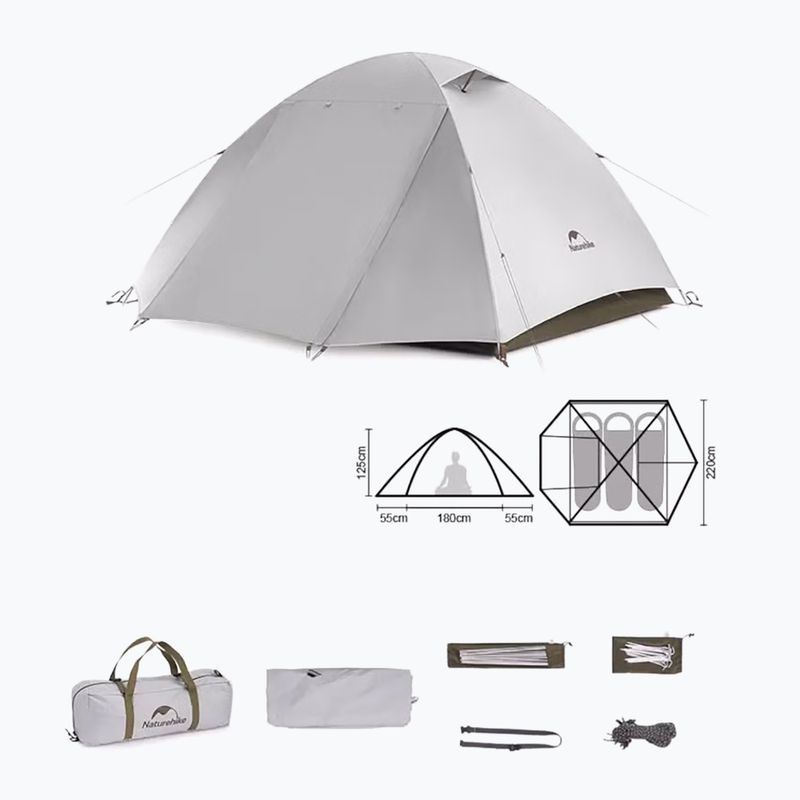 3‑Personen Trekkingzelt Naturehike Yunchuan 3 white 2